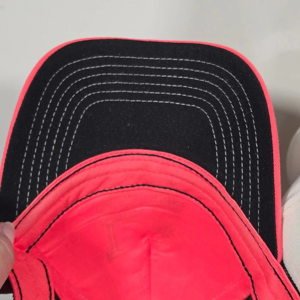 True Religion LOVE Trucker Hat Unisex Red Pink Black Mesh Embroidered Strapback